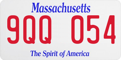MA license plate 9QQ054
