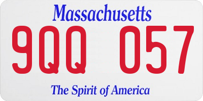 MA license plate 9QQ057