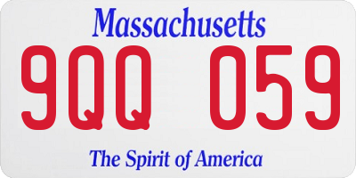MA license plate 9QQ059
