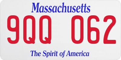 MA license plate 9QQ062