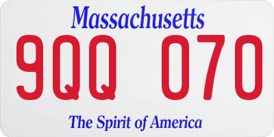 MA license plate 9QQ070