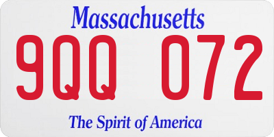 MA license plate 9QQ072