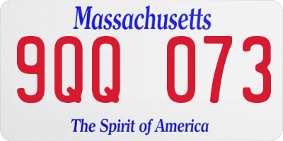 MA license plate 9QQ073