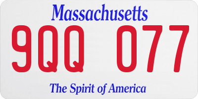 MA license plate 9QQ077