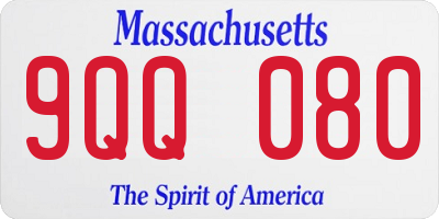 MA license plate 9QQ080