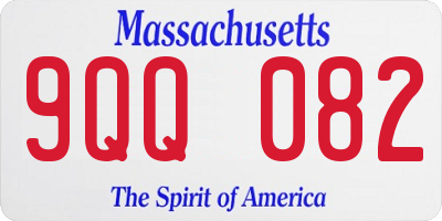 MA license plate 9QQ082