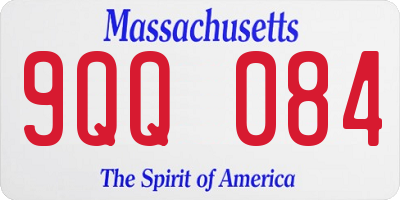 MA license plate 9QQ084
