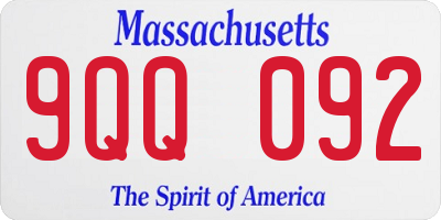 MA license plate 9QQ092