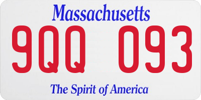 MA license plate 9QQ093