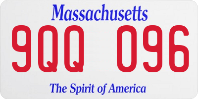 MA license plate 9QQ096