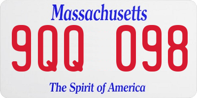 MA license plate 9QQ098