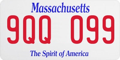 MA license plate 9QQ099
