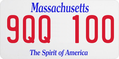 MA license plate 9QQ100