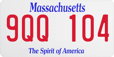 MA license plate 9QQ104
