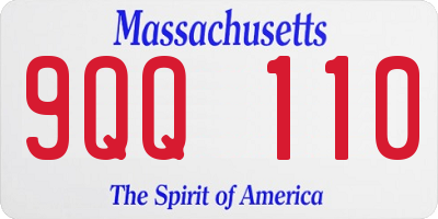 MA license plate 9QQ110