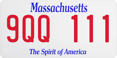 MA license plate 9QQ111