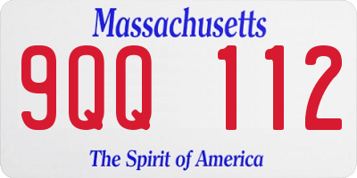 MA license plate 9QQ112