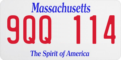 MA license plate 9QQ114