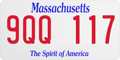MA license plate 9QQ117