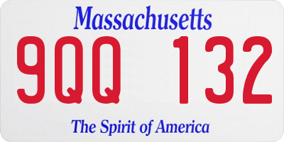 MA license plate 9QQ132