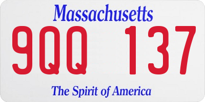 MA license plate 9QQ137