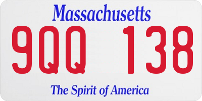 MA license plate 9QQ138