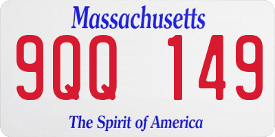MA license plate 9QQ149