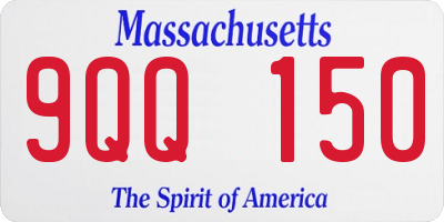 MA license plate 9QQ150