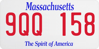 MA license plate 9QQ158