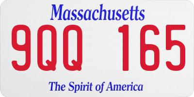 MA license plate 9QQ165