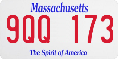 MA license plate 9QQ173