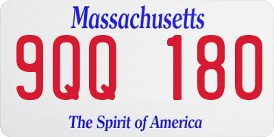 MA license plate 9QQ180