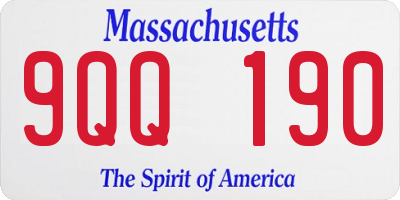 MA license plate 9QQ190