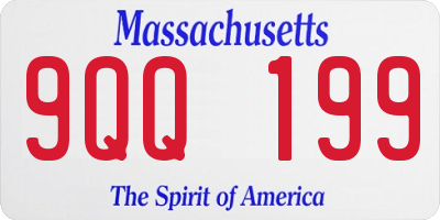 MA license plate 9QQ199