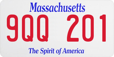 MA license plate 9QQ201