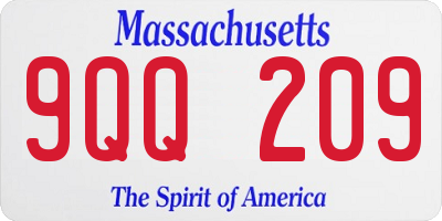 MA license plate 9QQ209
