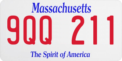 MA license plate 9QQ211