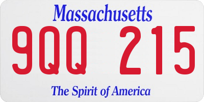 MA license plate 9QQ215
