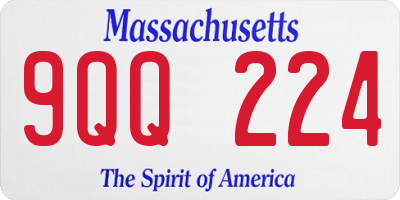 MA license plate 9QQ224