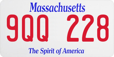 MA license plate 9QQ228