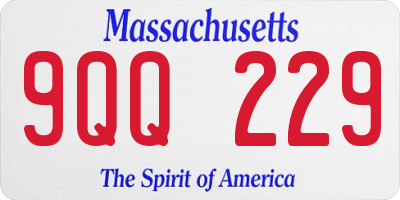 MA license plate 9QQ229