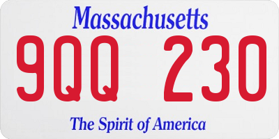 MA license plate 9QQ230
