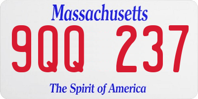 MA license plate 9QQ237