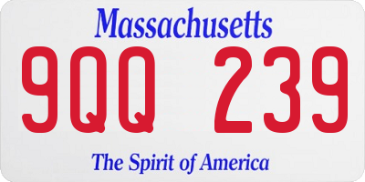 MA license plate 9QQ239