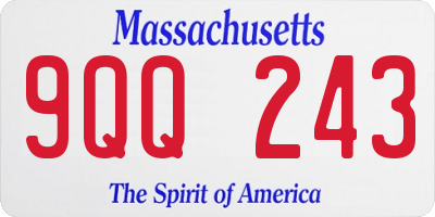 MA license plate 9QQ243