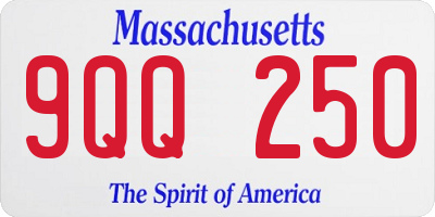 MA license plate 9QQ250