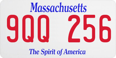 MA license plate 9QQ256