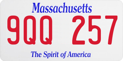 MA license plate 9QQ257