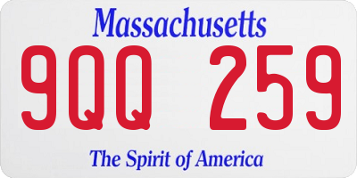 MA license plate 9QQ259