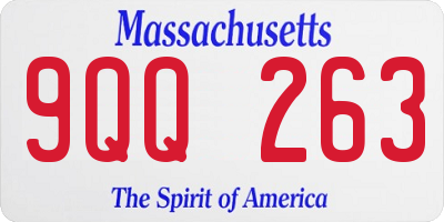 MA license plate 9QQ263